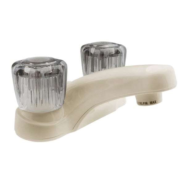 Dura Faucet RV LAVATORY FAUCET W/SMOKED ACRYLIC KNOBS - BISQUE PARCHMENT DF-PL700S-BQ - main